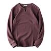 Tendenza American Vintage Autunno Inverno Nuovo Uomo Tinta Unita Scollo a V Moda Casual Versatile Manica Lunga Maglioni Larghi Felpe Top