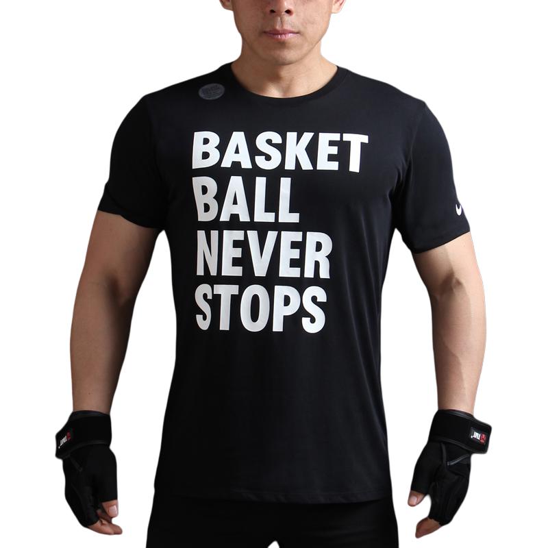 Nike T Shirts Men's Black Crew Neck Moderate Straight Fit 778493-011