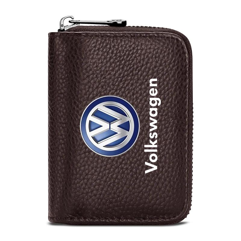 

For Volkswagen Leather Men Car Driver s License, ID Card, Bank Card Wallet Car Styling For Volkswagen Golf-5 6 7 Bora MK4 MK6 Bo