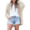 New Fashion Fall New Arrival Cardigan Long Sleeves Loose Sweater Pure Color Cut Out Coat Sweater Female Export Elegant