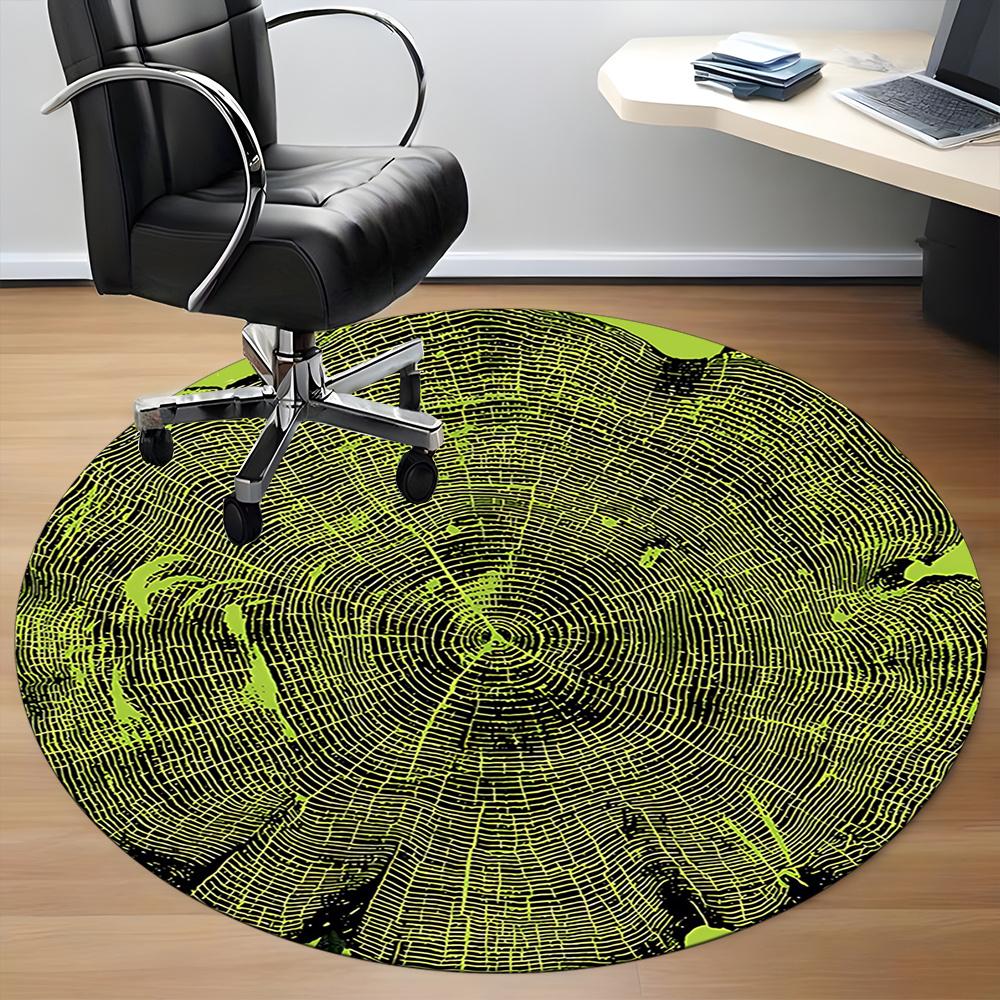 1pc Tree Rings Growth Office Round Area Rug, Indoor Mat Suitable ForOffice, Under Office Chairs Bedroom Living Room Home Decor, Room Decot029