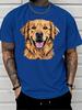 Unisex Summer Cotton Tee Cute Golden Retriever Dog Portrait Graphic Pet Lover Casual Short Sleeve Daily Fashion Streetwear Top