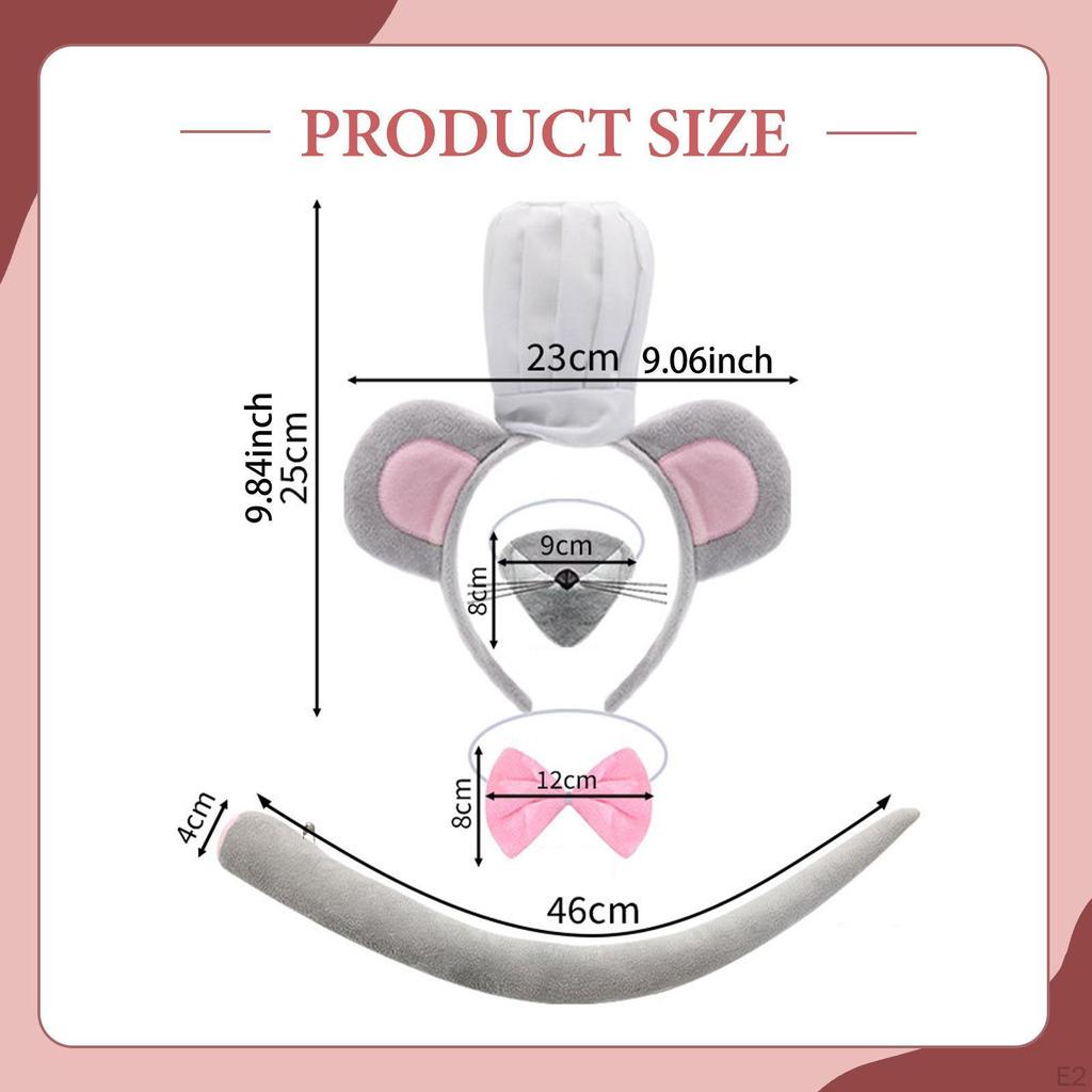Cute Mouses Ears Headband Gifts Children Chef Hat for Halloween