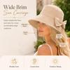 Women's Bowknot Wide Brim Sun Protective Hat, Foldable Beach Sun Hat with Rear Bow, Packable Outdoor Hat for Travel