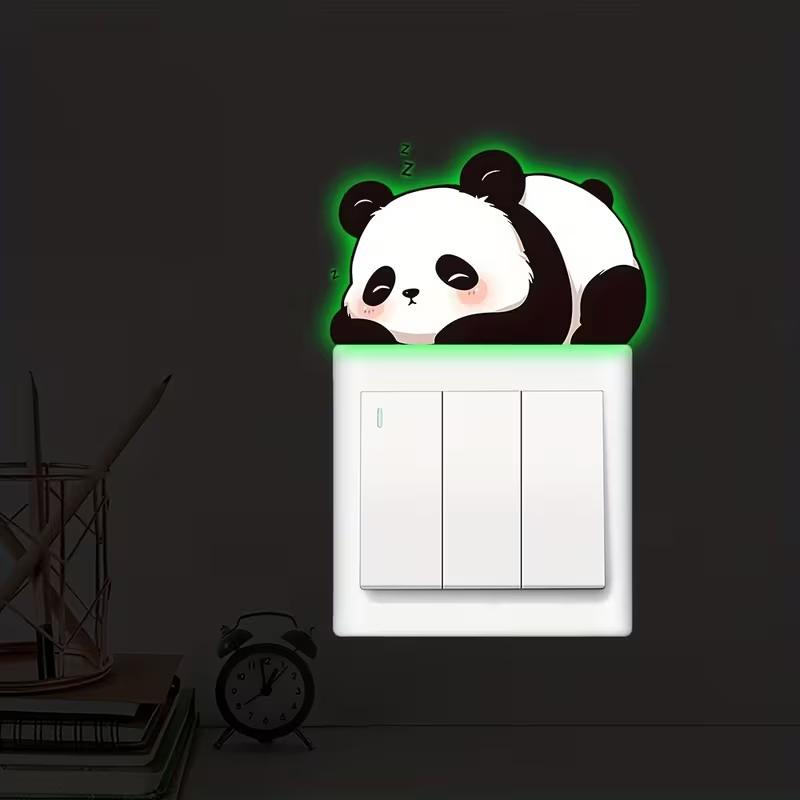 Glow-In-The-Dark Switch Sticker Frog Cat Design Self-Adhesive Removable Pvc Switch Decoration For Home, Bathroom, Bedroom