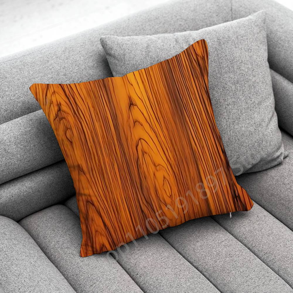 Natürliche Holzbaumstruktur Kissenbezug für 55x55cm 40x40cm 45x45cm 50x50cm 30x30cm Quadratischer Büro-Kissenbezug