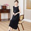 Abito lungo da donna taglie forti Abito estivo casual elegante senza maniche con stampa vintage per donna