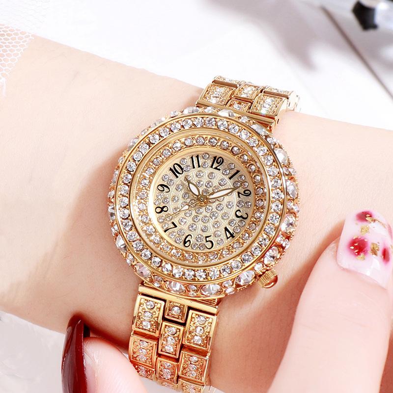 Women S Watch Trendy Temperament Rose Gold Diamond Women S Watch Fashion Waterproof Wrist Watch золотой