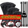 Black Nylon Straps Waterproof Non-slip Fixing and Binding Zipper for Outdoor Cables Adjustable Zipper Wire Zip Ties UV Rated