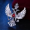 Men's Russian Double-Headed Eagle Crown Brooch - Suit Jacket Pin Emblem