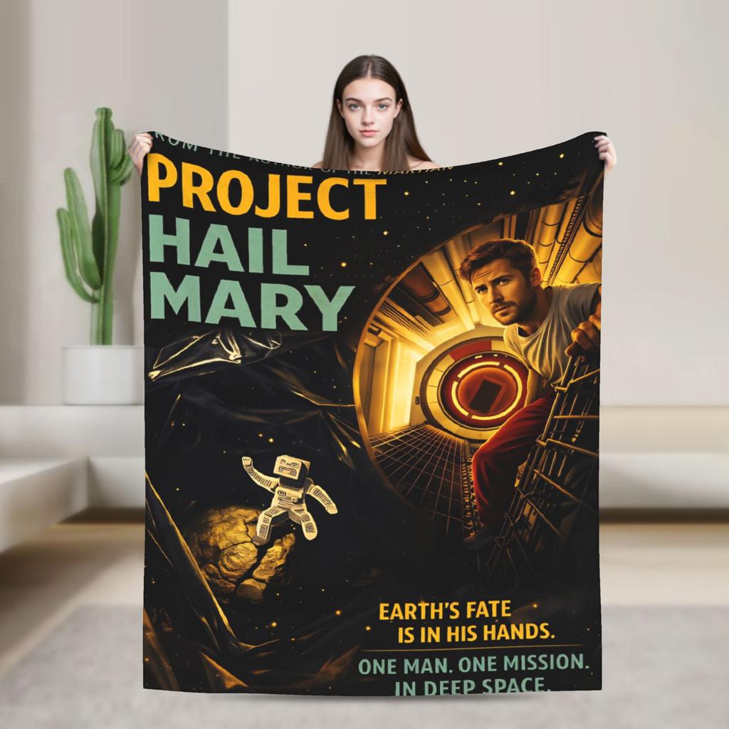 The Only Hope Film Poster Project Hail Mary Blanket Soft Cozy Throw Blanket Winter Girls Living Room Camping Bedspread