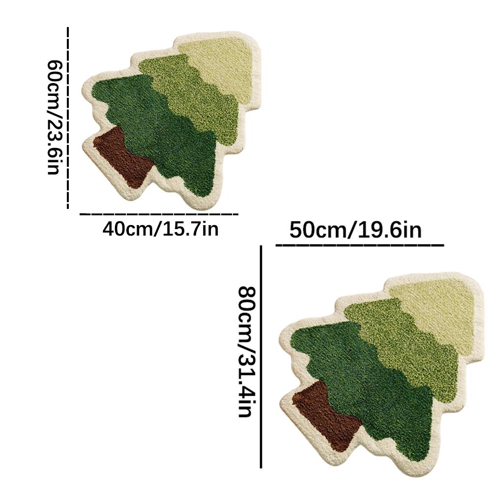 Tree Shape Bath Mat Washable Decorative Bedside Blanket For Kitchen Bathroom