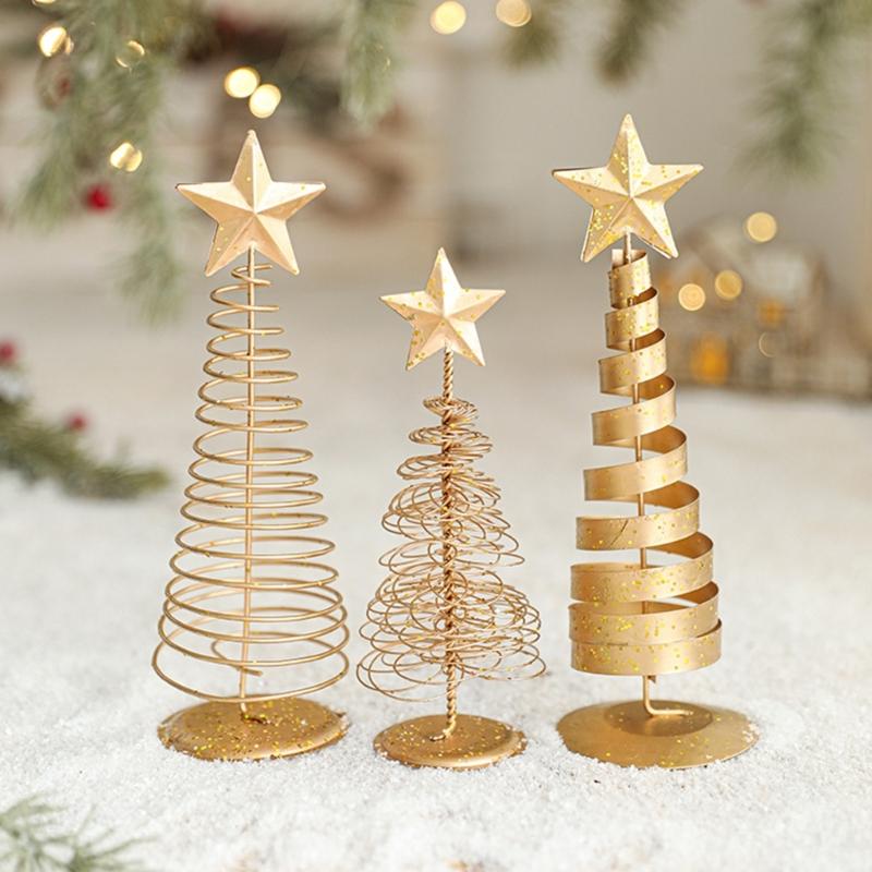 Weihnachtsbaumschmuck mit Sockel Stern Eisen Weihnachtsbaumschmuck für Tischplatte Party Feiertagsdekorationen