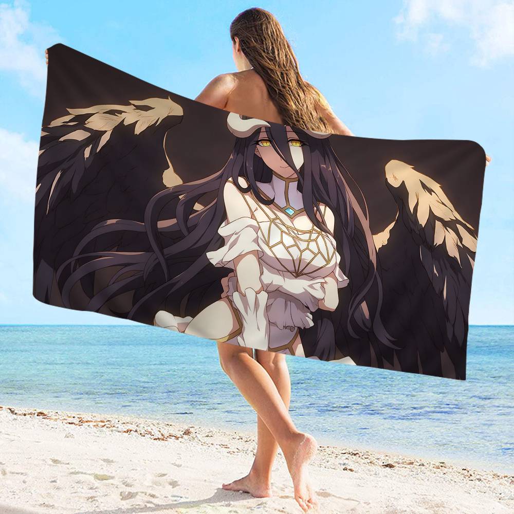 Gamer Albedo Anime Sexy Girls Beach Towel Colorful Bath Towels For Girl Microfiber Quick Dry Custom Sand Free Beach Yoga Spa