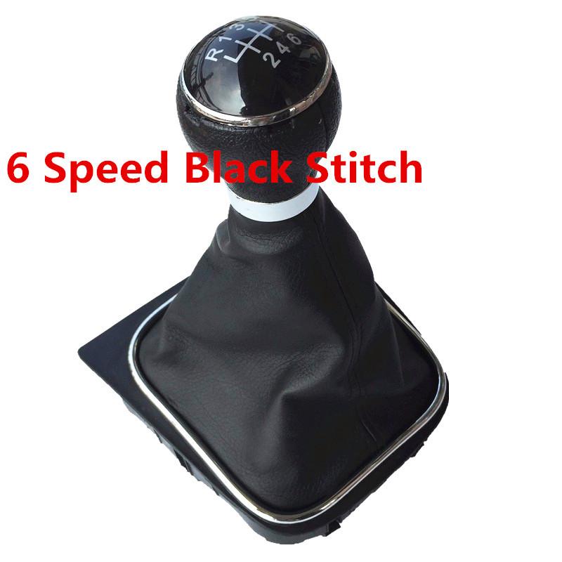 Pommeau de levier de vitesse 5/6 vitesses Soufflet Collier de soufflet Pour VW Golf 6 MK6 R20 Golf 5 A5 MK5 GTI GTD Jetta R32 A6 2004 2005 2007 2008-2014