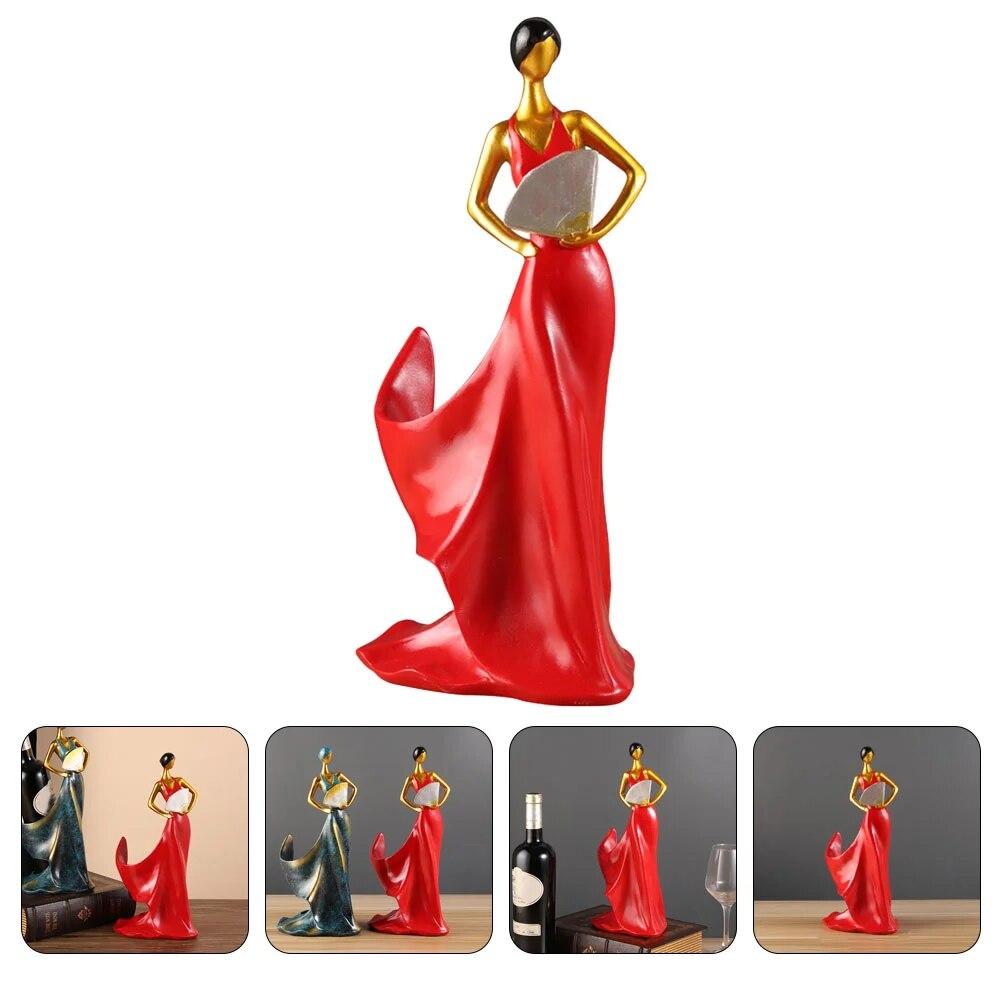 

Настольный Декор Декор Красота Леди Форма Держатель Бутылки Смола Леди Форма Красная Витрина для Столешницы Blue
