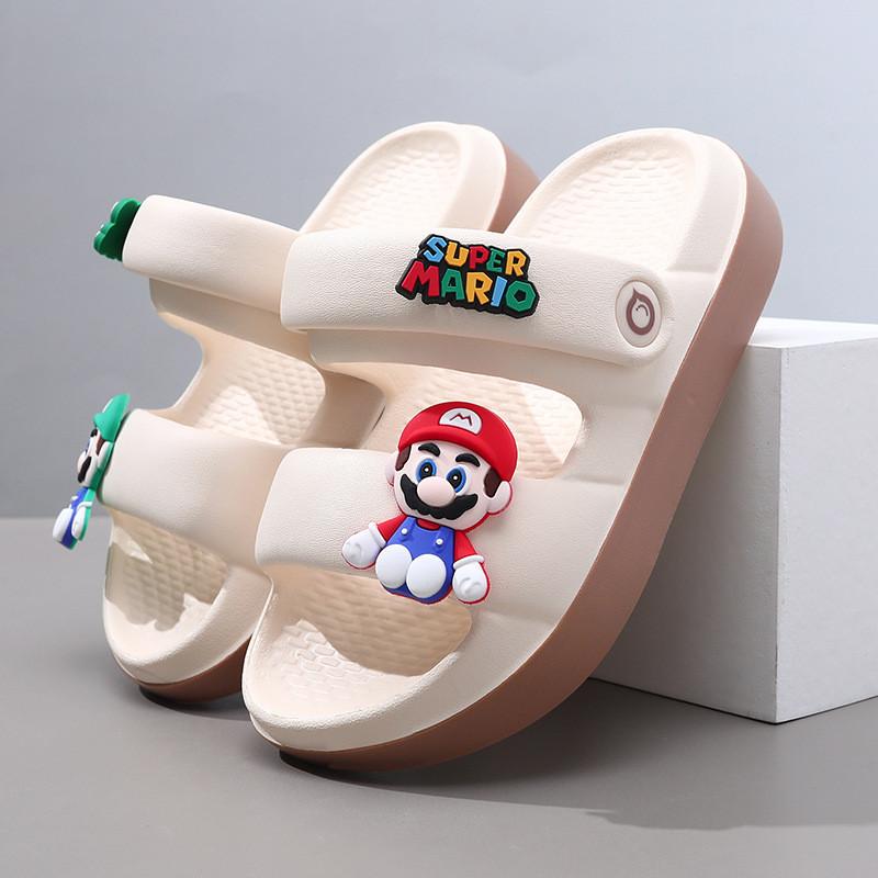 Stilvolle Mario Kinder Sandalen Sommer Indoor Slipper für Jungen Modisches Strandfußbekleidung