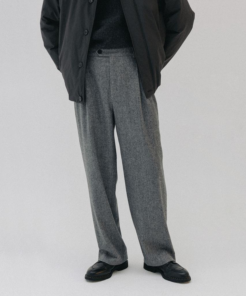 BLANKROOM Herringbone Wool Trousers_Gray