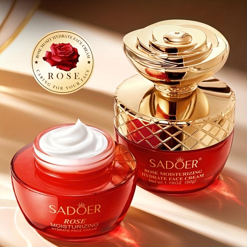 50g Rosen Feuchtigkeitscreme mit Glycerin, Rosen und anderen Hautpflegeinhaltsstoffen für tiefe Hydratation & Nährung zur Verbesserung von Trockenheit Pflanzencreme