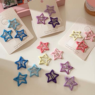 10Pcs Pasador de Pelo para Niña Versátil Clips BB en Forma de Estrella Color Macarrón Pasadores Pequeños Sujeción Estable Accesorios para el Cabello