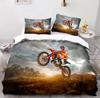 Motorcycle Rider Duvet Cover Dirt Bike Bedding Set Motocross Quilt Cover for Men Durable Queen King Polyester Comforter Cover
