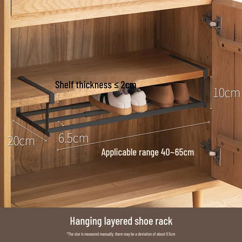 Retractable Layered Shoe Rack - Household Folding Storage for Hallway