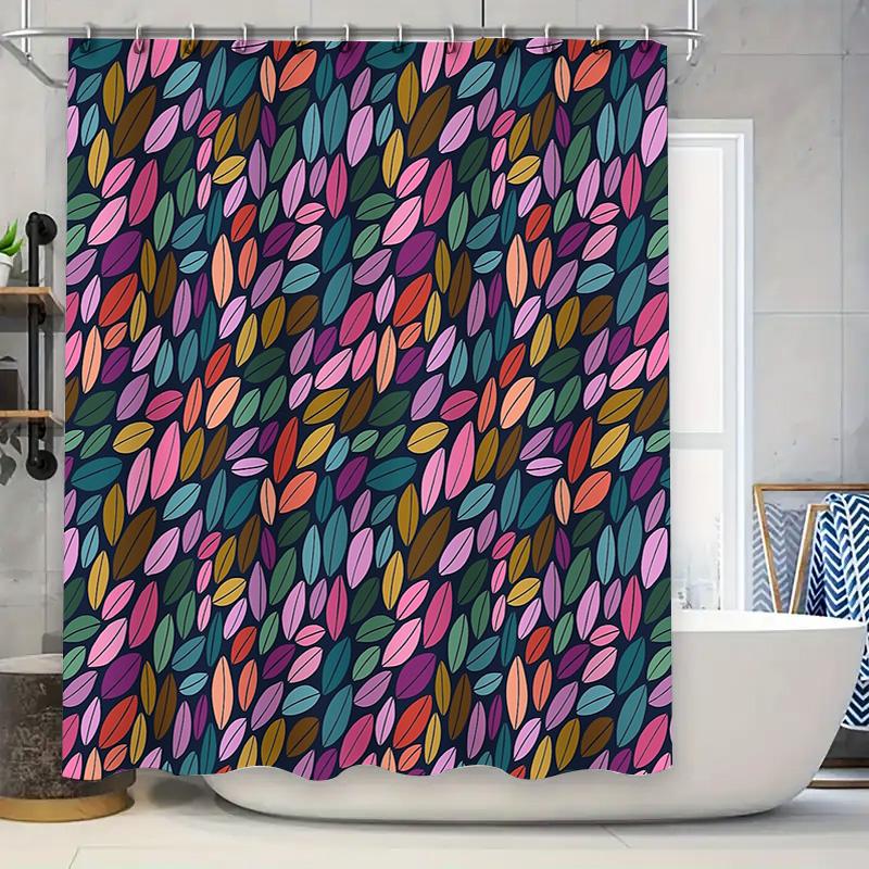 

Floral Shower Curtain Botanical Print Nature Theme Bathroom Decor Waterproof Fabric Liner Vintage Farmhouse Style Washable Moder W60H190(CM)-1 Pcs