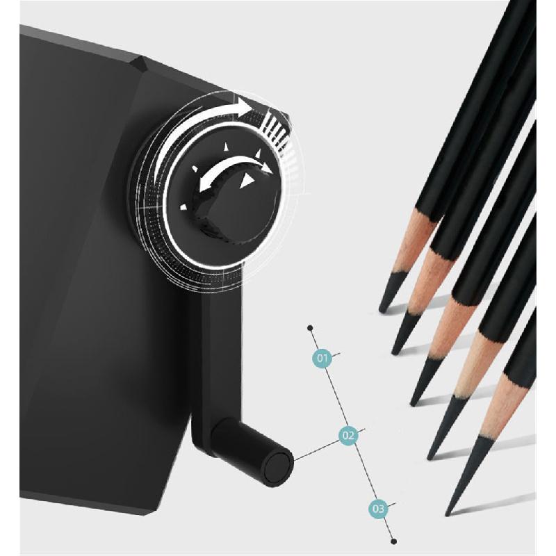 Pencil/Charcoal Pencil Sharpener, Rotating, Manual, Automatic Lead Feed