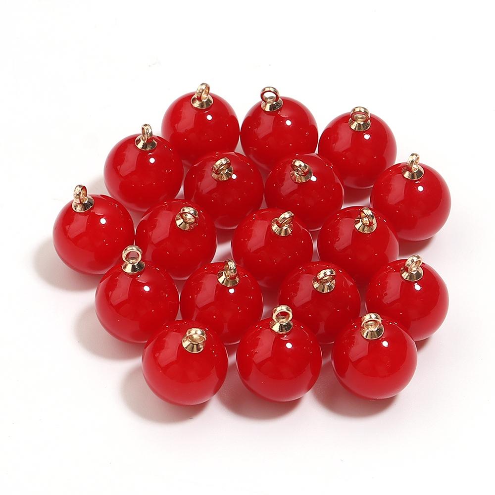 

10-20pcs/lot 6-20mm White Round Imitation Pearl Beads Charms For Jewelry Making DIY Earrings Bracelet Pendants Accessories 6mm 20pcs червоний