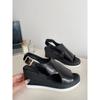 Women's Wide Width Single Strap Platform Sandals - Chunky Wedge Heel Beach Shoes for Summer, Fashion Slide Sandals