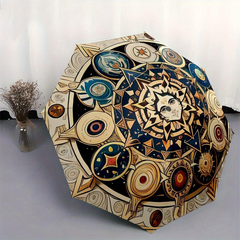 Enchanted Mandala Art: Mystical Design for Your SpaceUmbrella, Portable 3-Fold Compact Umbrella for Men & Women Gift