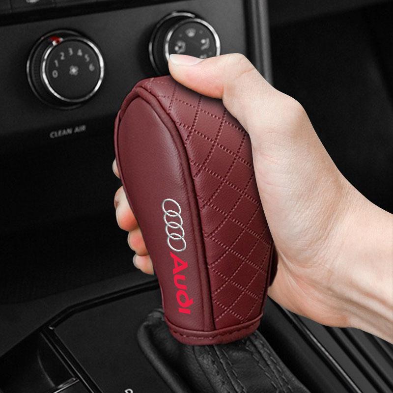 Leather Non-slip Wear-resistant Car Shift Handle Cover Car Styling For Audi A1 A2 A3 A4 A5 A6 A7 A8 Q1 Q2 Q3 Q4 Q5 Q6 Q7 Q8 RS4 S6 B8 Quattro