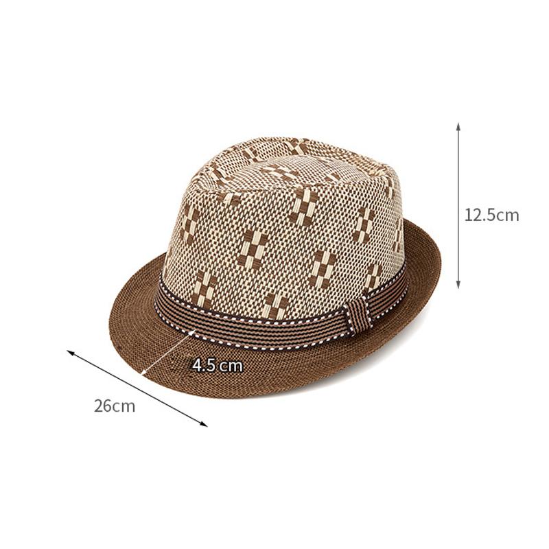 Straw Hat Summer Middle-Aged Men's Small Hat British Jazz Hat Outdoor Sun Protection Sun Hat Beach Hat