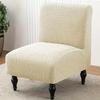 Jacquard Armless Sofa Chair Cover Stretch Accent Fat Chair Covers Sofa Slipcovers Solid Color Furniture Protector Removable