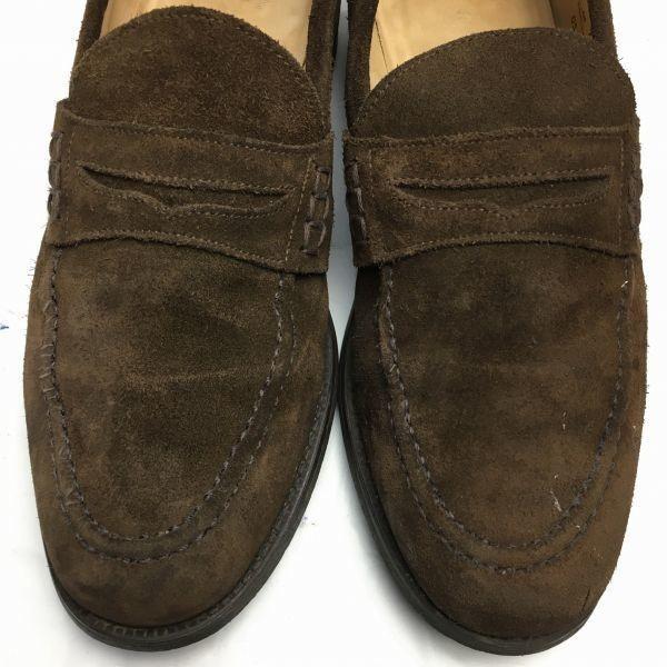 Made In England CYRILLUS Handmade Suede Loafers Moccasins Brown Size 42 26.5(USED)