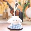 Soft Fluffy Lamb Plush Keychain Mini Cute Glasses Dress Design Car Key Pendant for Women Handbag Decoration Small Gift
