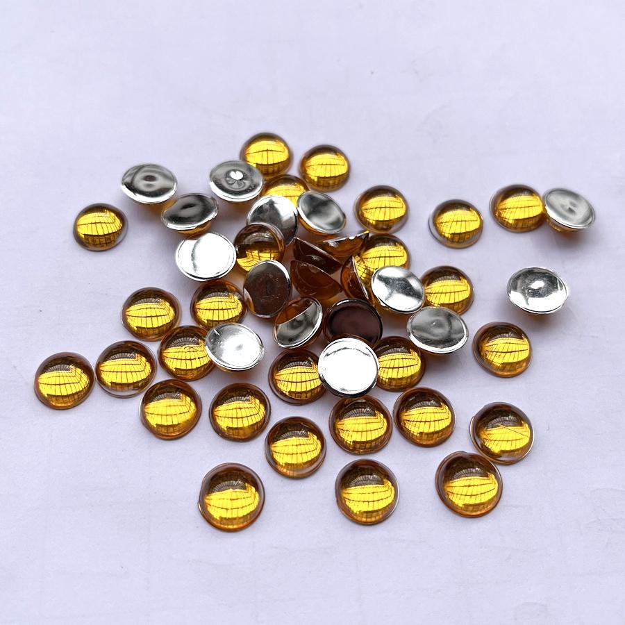 100 Pcs Beautiful Color 10mm Semi-circular Phone Case Decoration Flat Back DIY Jewelry Decoration Crystal Rhinestone