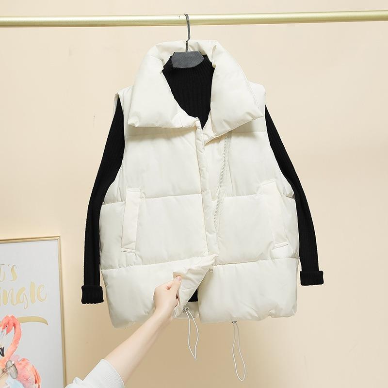 Autumn and winter new down cotton vest women's short student loose vest outer wear vest vest jacket