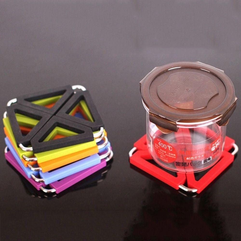 With Stainless Steel Frame Expandable Pot Mat Foldable Heat Resistant Pad  Dining Table