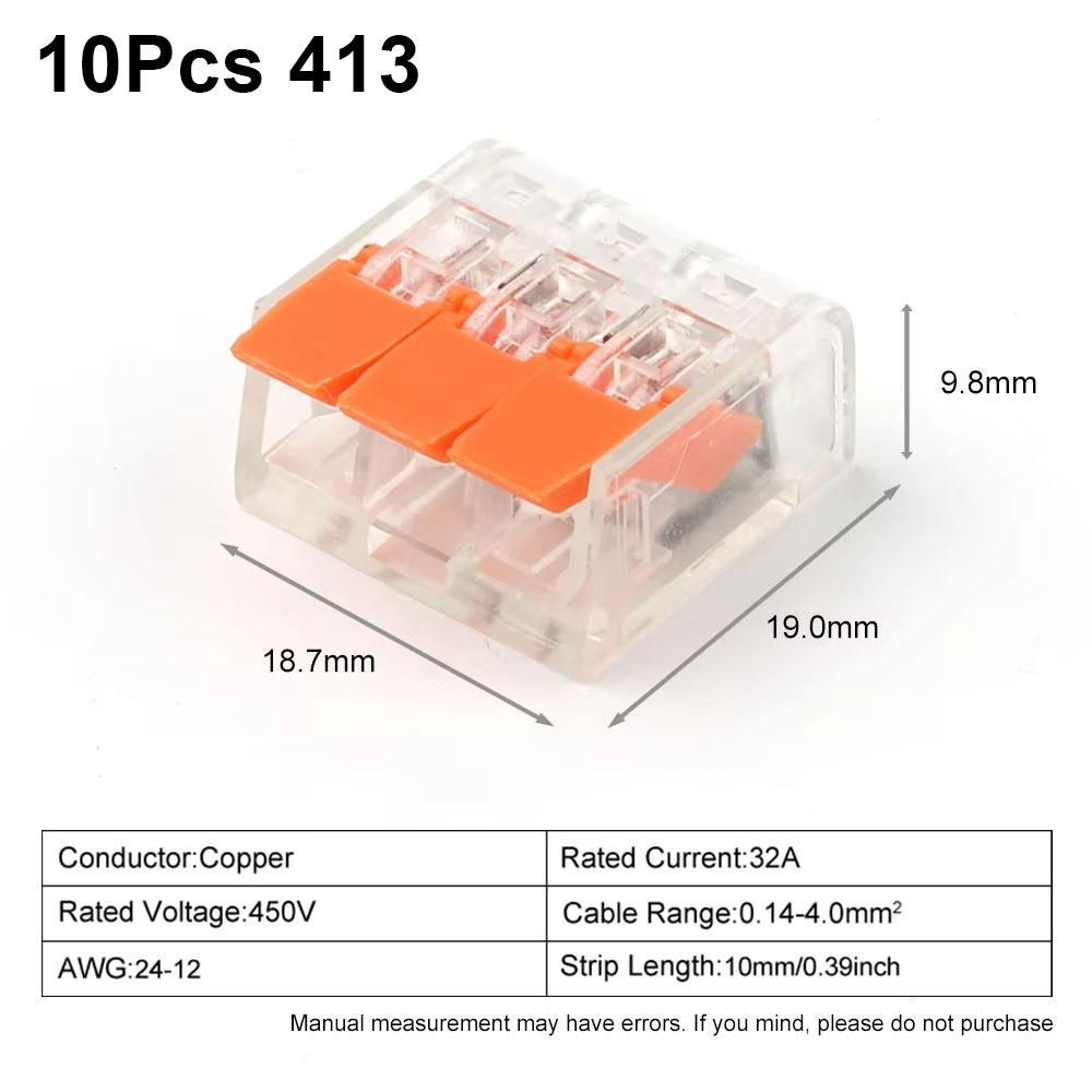 10Pcs Push-in Quick Terminal Block 2/3/4/5 Pins Wire Connector Terminals Electrical Wire Connector