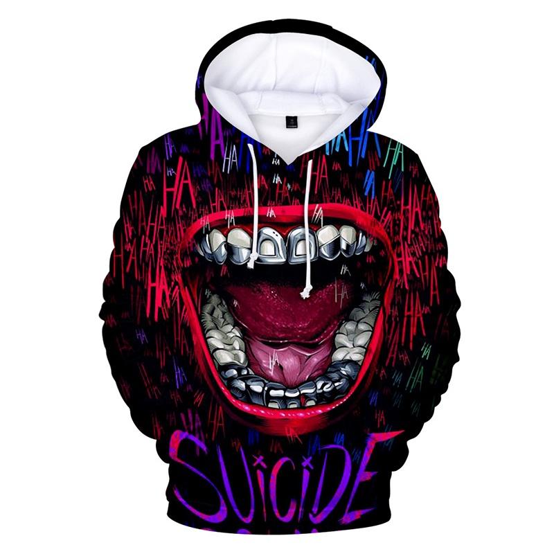 Haha Funny Halloween Joker Men Women 3d Sweatshirt Hoodies Hip Hop Dress Tops