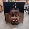 LED Wine Rack - Creative Cooper - Wooden Barrel with Doors, Alcohol Bottle Storage Furniture, 80x50 Cm, Wenge