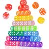 50pcs 14mm Acrylic Colored Transparent 6 Sided Dice Bulk Game Dice Classroom Teaching Board Game Party Playing Fun Tool
