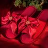 Red Dowry Slippers Couple Festive Bride Summer Wedding Wedding Slippers Light Luxury Home Interior