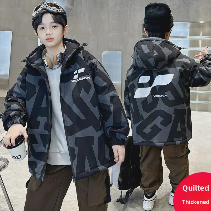 2023 Boys' Quilted Winter Jackets: Trendy, Thick, and Warm for Kids