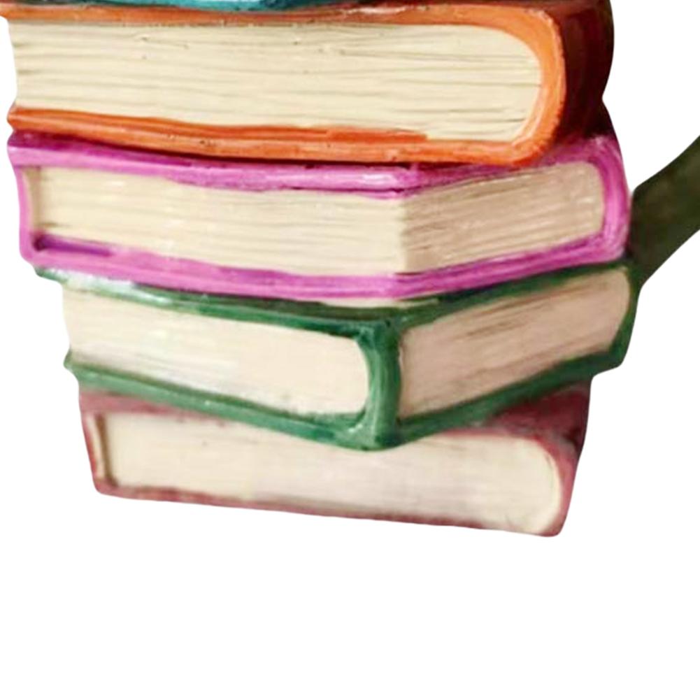 Painted Book Mug Unique 3D Book Stack Coffee Mug Colored Glass Books Coffee Mug for Literature Lovers Collection Gifts
