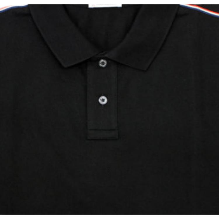 Moncler Striped Logo Casual Regular Fit Polo Shirt Men Tops Black 8A7360084556999