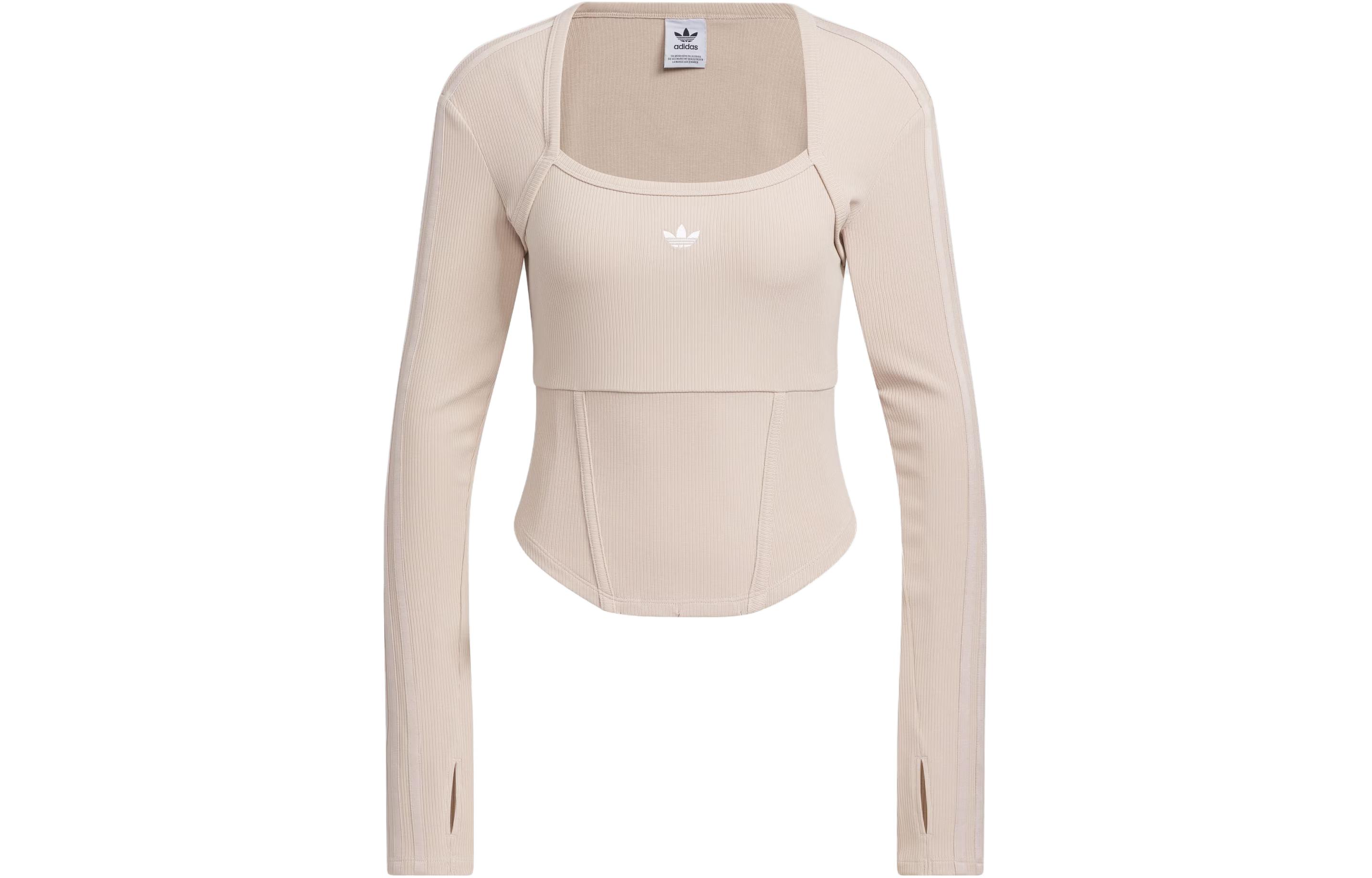 Adidas Originals Drop Shoulder Sleeve T Shirt Women s Wonder Taupe IX1911 L