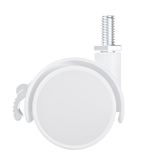 DEWEL Screw-in Casters, m8/m6, with Stoppers, 50mm Diameter, Replacement, Screw-in Type, 360-Degree Rotation, Quiet, Set of 4 (2 without Stoppers, 2 w