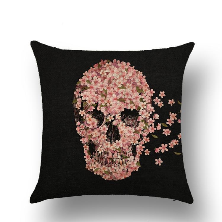 Halloween Skull Pillow Cover Funny Festival Pillow Cushion Line Pillow Cover Lazy
